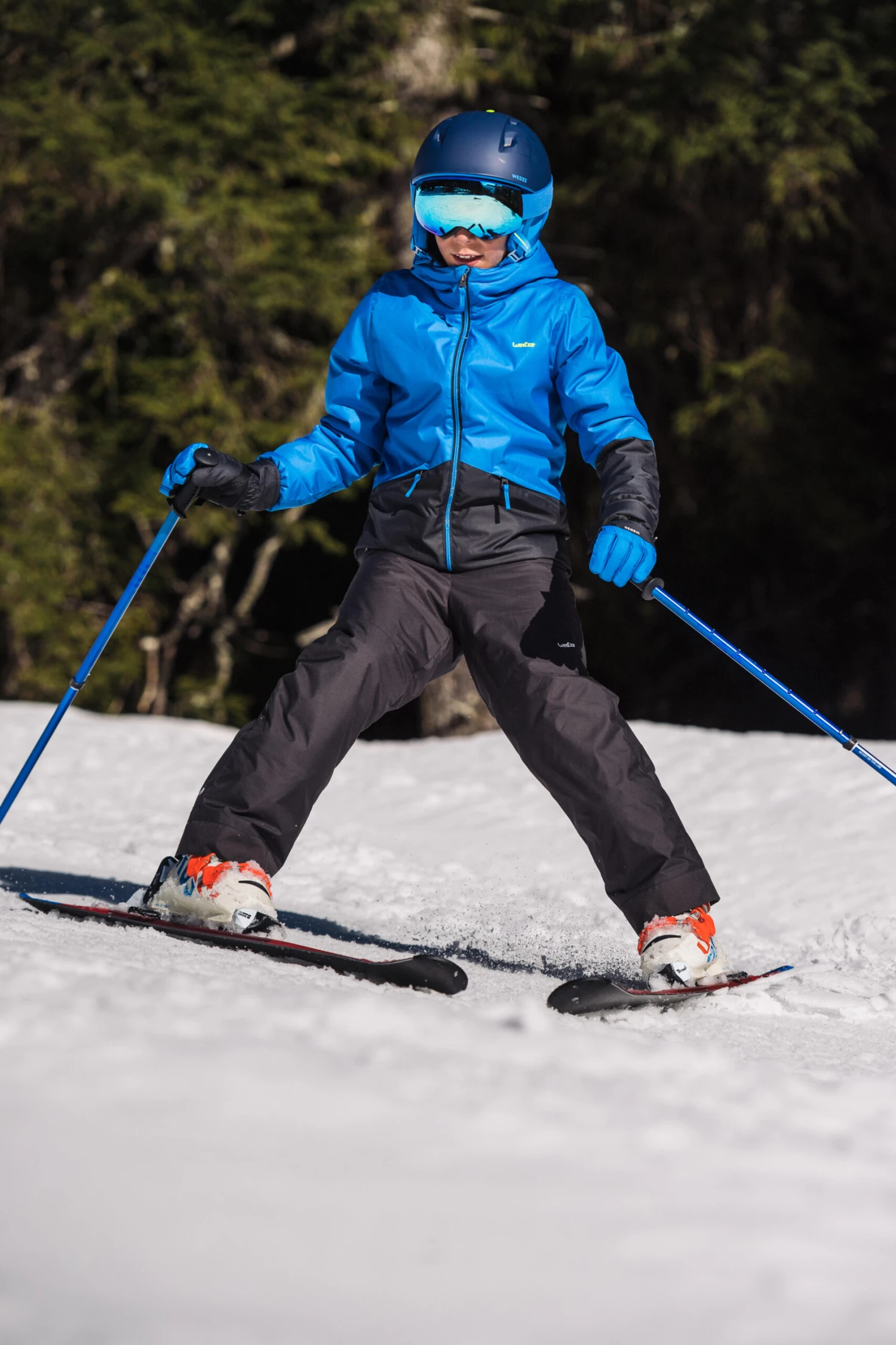 WEDZE Kids' Downhill Ski Jacket - 100 Blue 13 WEDZE Kids' Downhill Ski Jacket - 100 Blue - Image 13