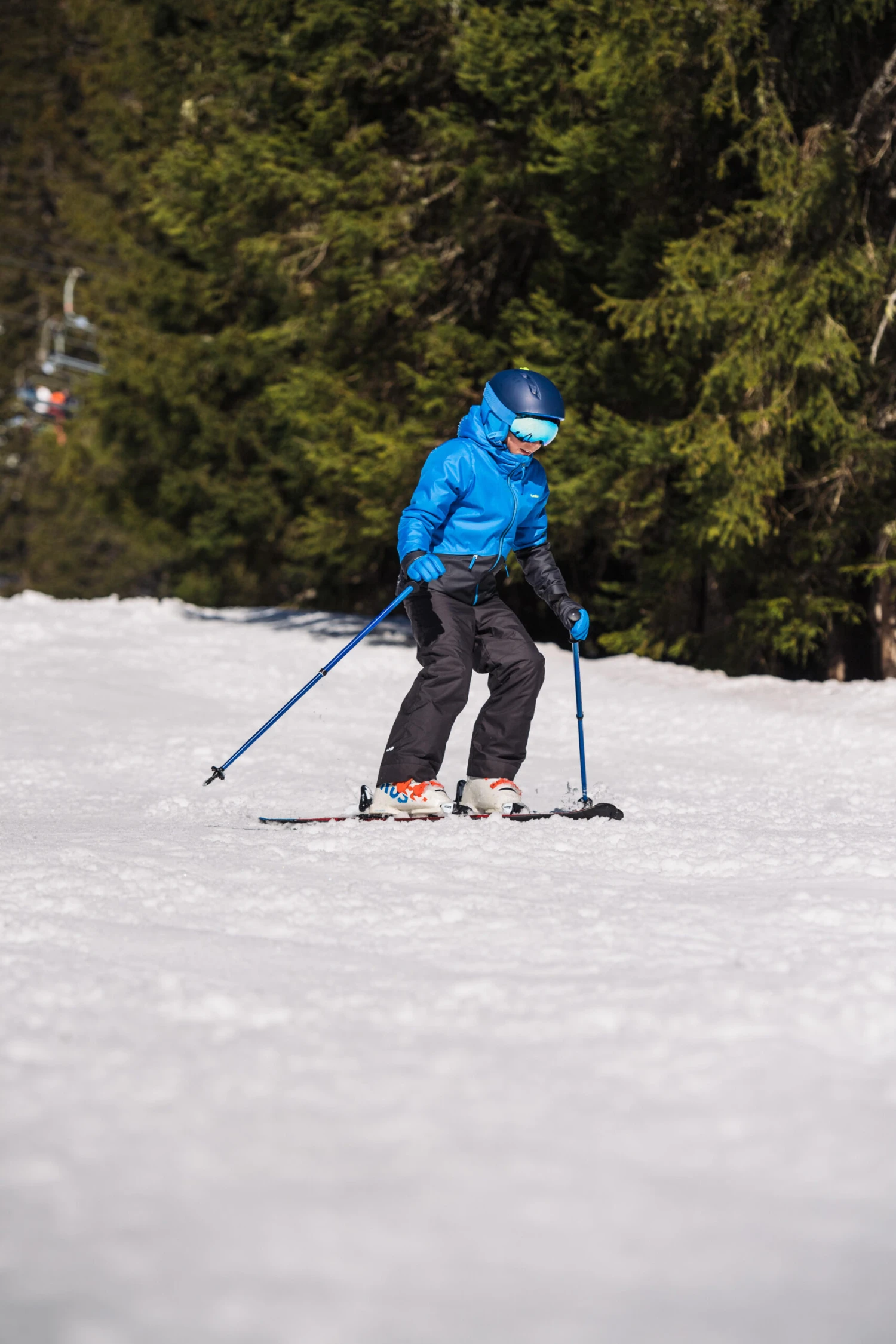 WEDZE Kids' Downhill Ski Jacket - 100 Blue 14 WEDZE Kids' Downhill Ski Jacket - 100 Blue - Image 14