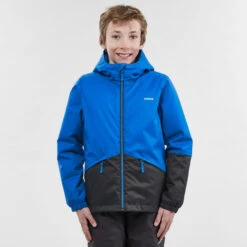 WEDZE Kids' Downhill Ski Jacket - 100 Blue 18 WEDZE Kids' Downhill Ski Jacket - 100 Blue -WEDZE SHOP 100 downhill ski padded jacket kids 2