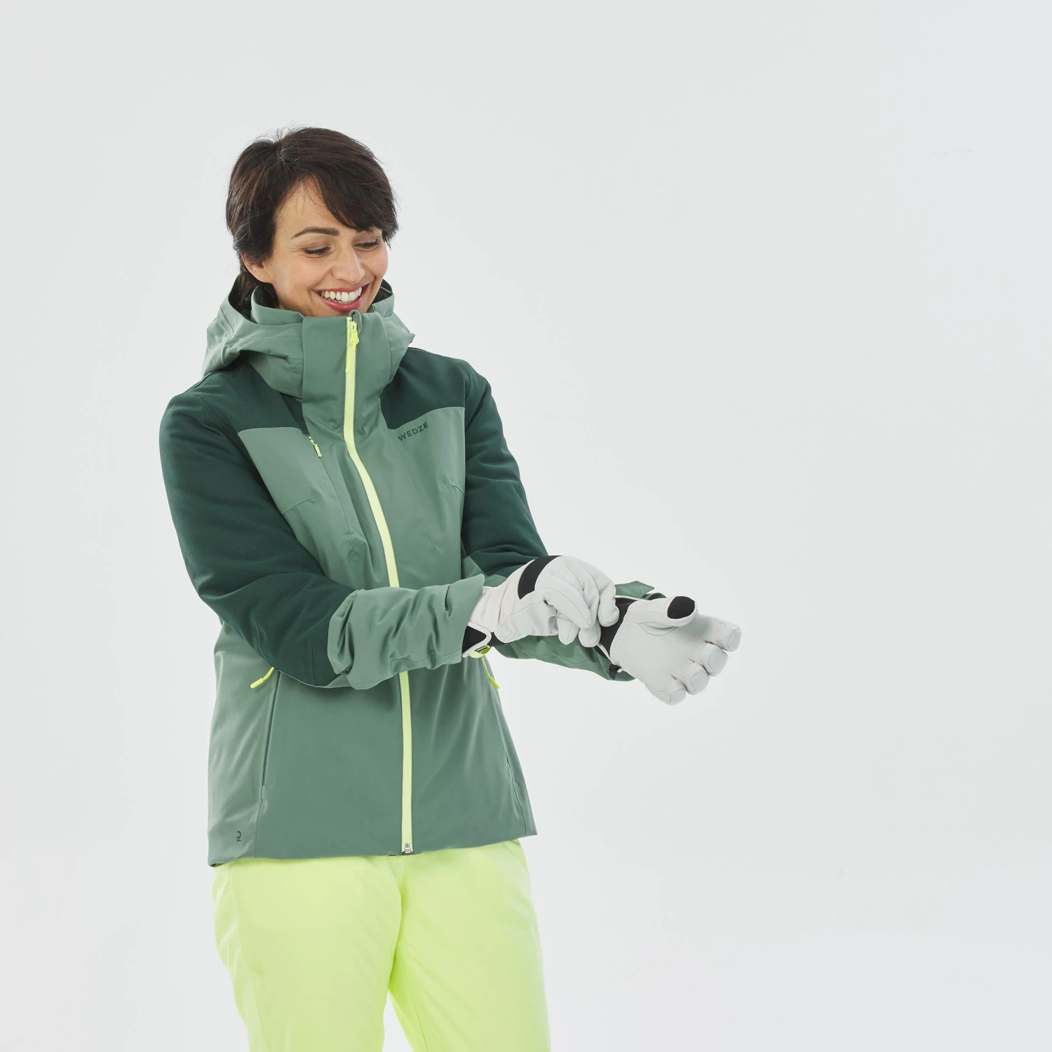 WEDZE Women's Ski Jacket - 500 Green 2 WEDZE Women's Ski Jacket - 500 Green - Image 2