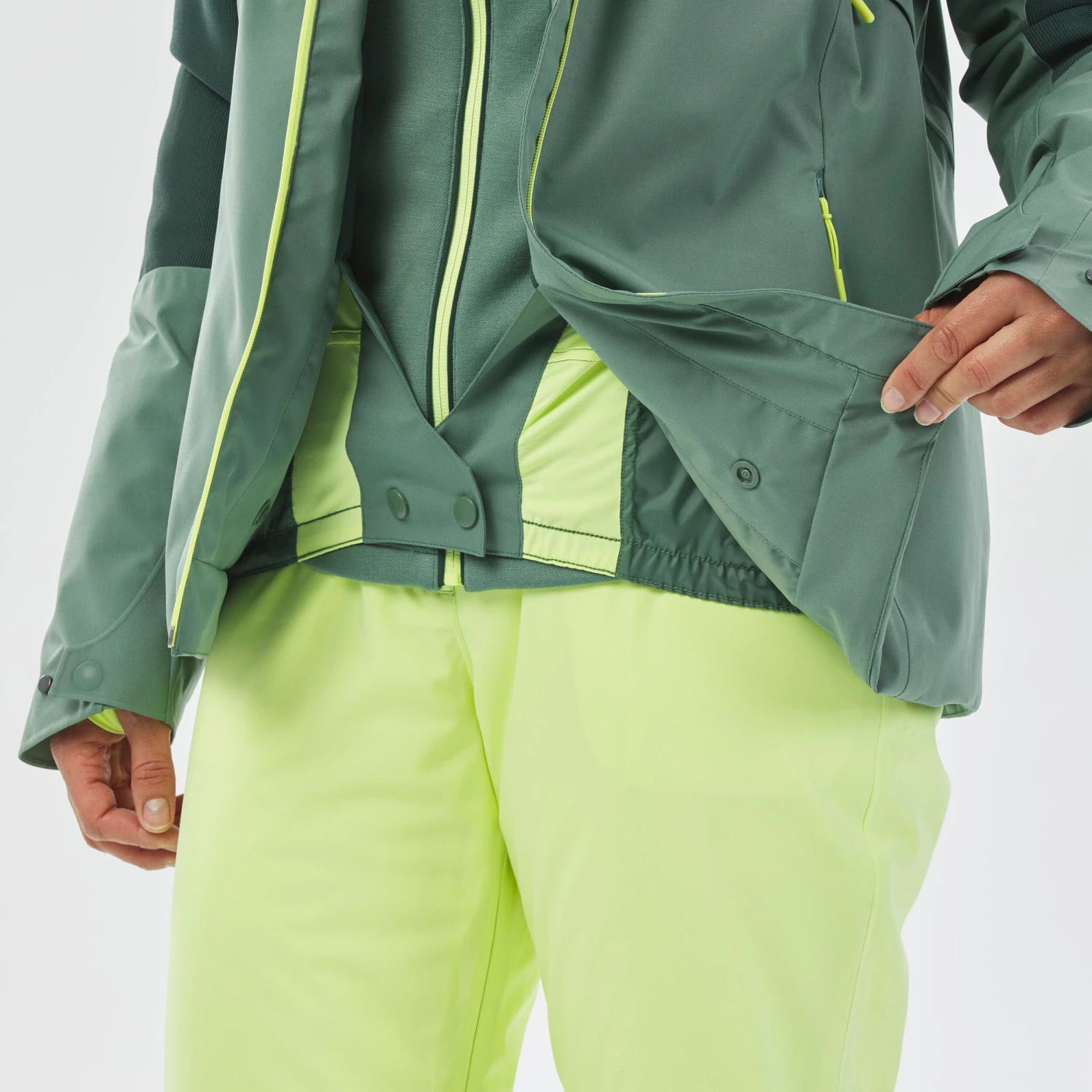WEDZE Women's Ski Jacket - 500 Green 12 WEDZE Women's Ski Jacket - 500 Green - Image 12