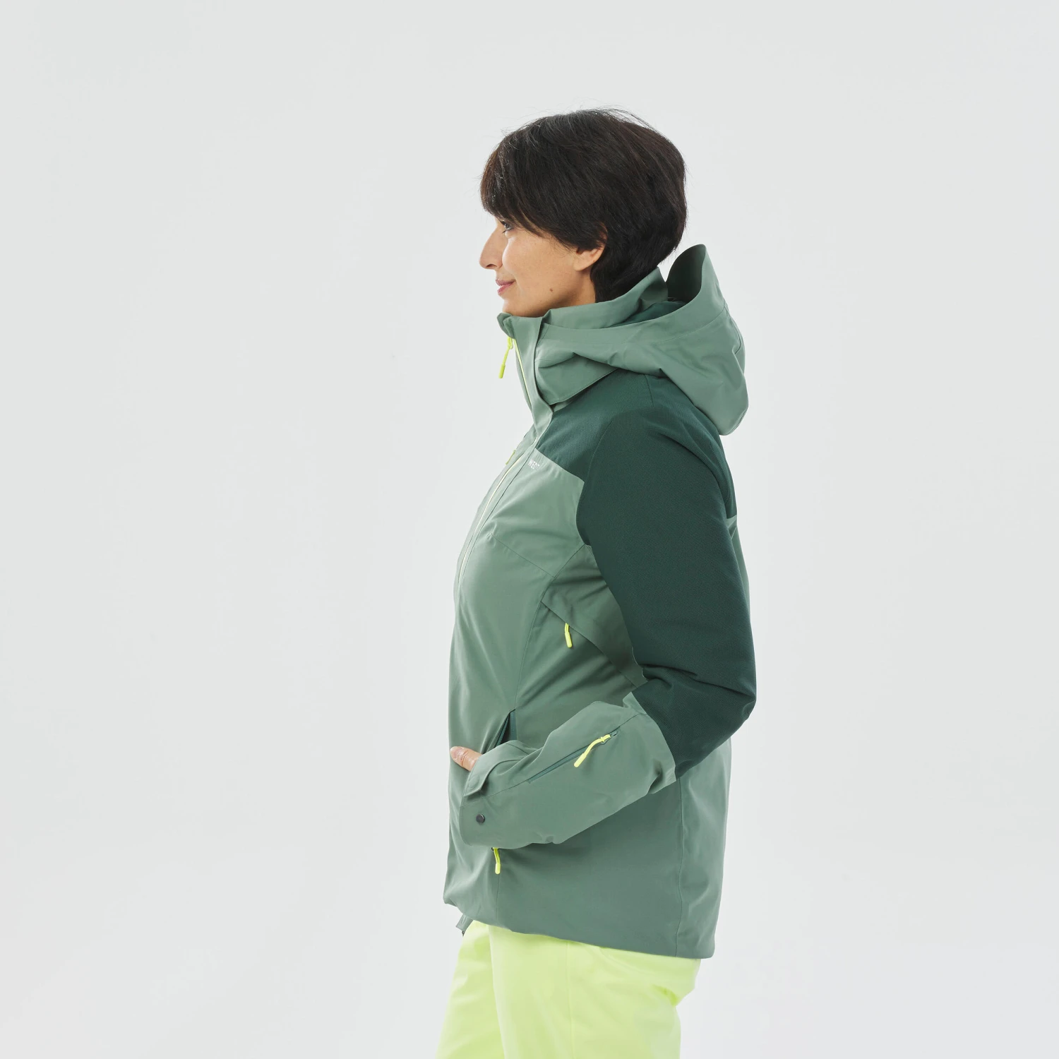 WEDZE Women's Ski Jacket - 500 Green 3 WEDZE Women's Ski Jacket - 500 Green - Image 3