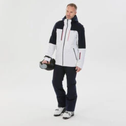 WEDZE Men's Downhill Ski Jacket - 580 White/Blue 18 WEDZE Men's Downhill Ski Jacket - 580 White/Blue -WEDZE SHOP 580 ski jacket men 3