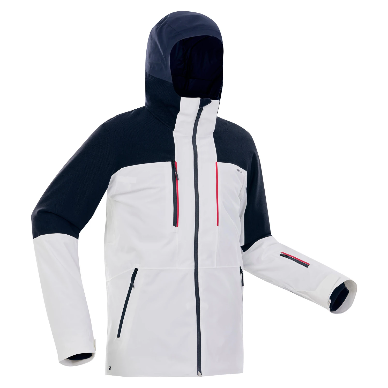 WEDZE Men's Downhill Ski Jacket - 580 White/Blue 1 WEDZE Men's Downhill Ski Jacket - 580 White/Blue
