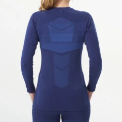 Women’s Base Layer Ski Top - 900 Blue -WEDZE SHOP 900 cross country ski technical base layer women 3
