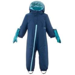 WEDZE Kids' Snowsuit - Warm 500 Blue -WEDZE SHOP baby ski snowsuit warm blue 3