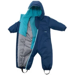 WEDZE Kids' Snowsuit - Warm 500 Blue -WEDZE SHOP baby ski snowsuit warm blue 4