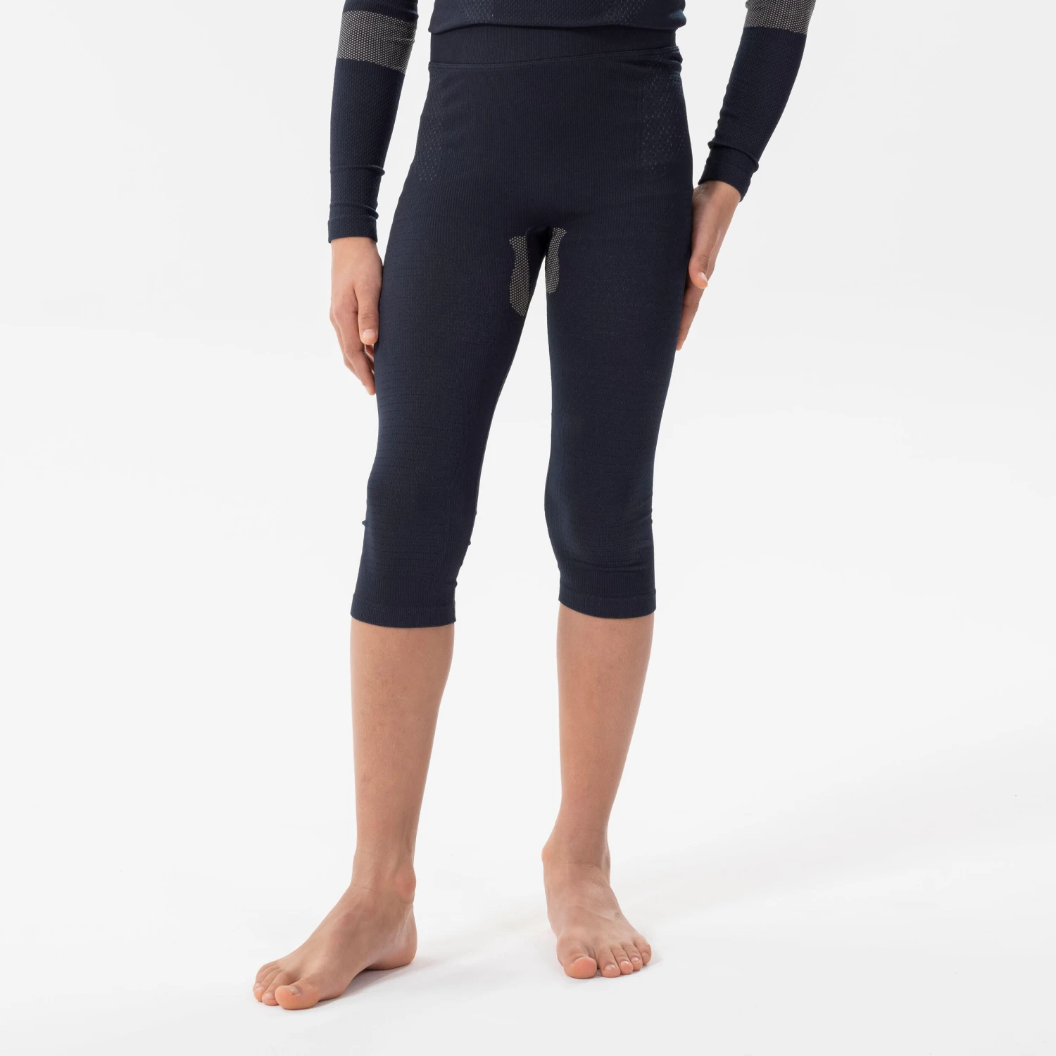 WEDZE Kids’ Ski Base Layer Bottoms - BL 500 Blue 2 WEDZE Kids’ Ski Base Layer Bottoms - BL 500 Blue - Image 2