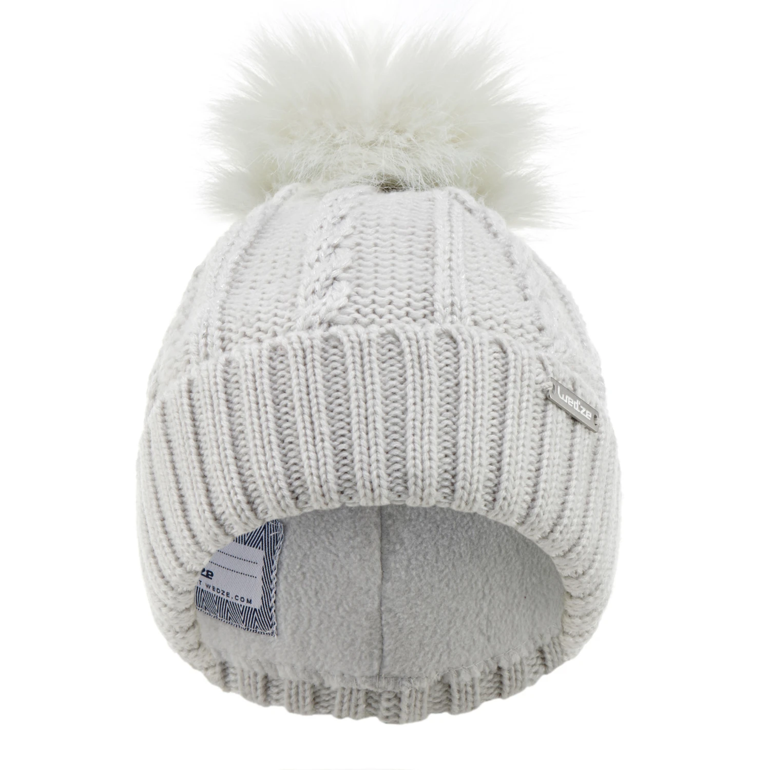 WEDZE Cable-Knit Wool Fur Hat - Kids 2 WEDZE Cable-Knit Wool Fur Hat - Kids - Image 2