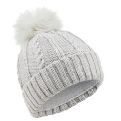 WEDZE Cable-Knit Wool Fur Hat - Kids