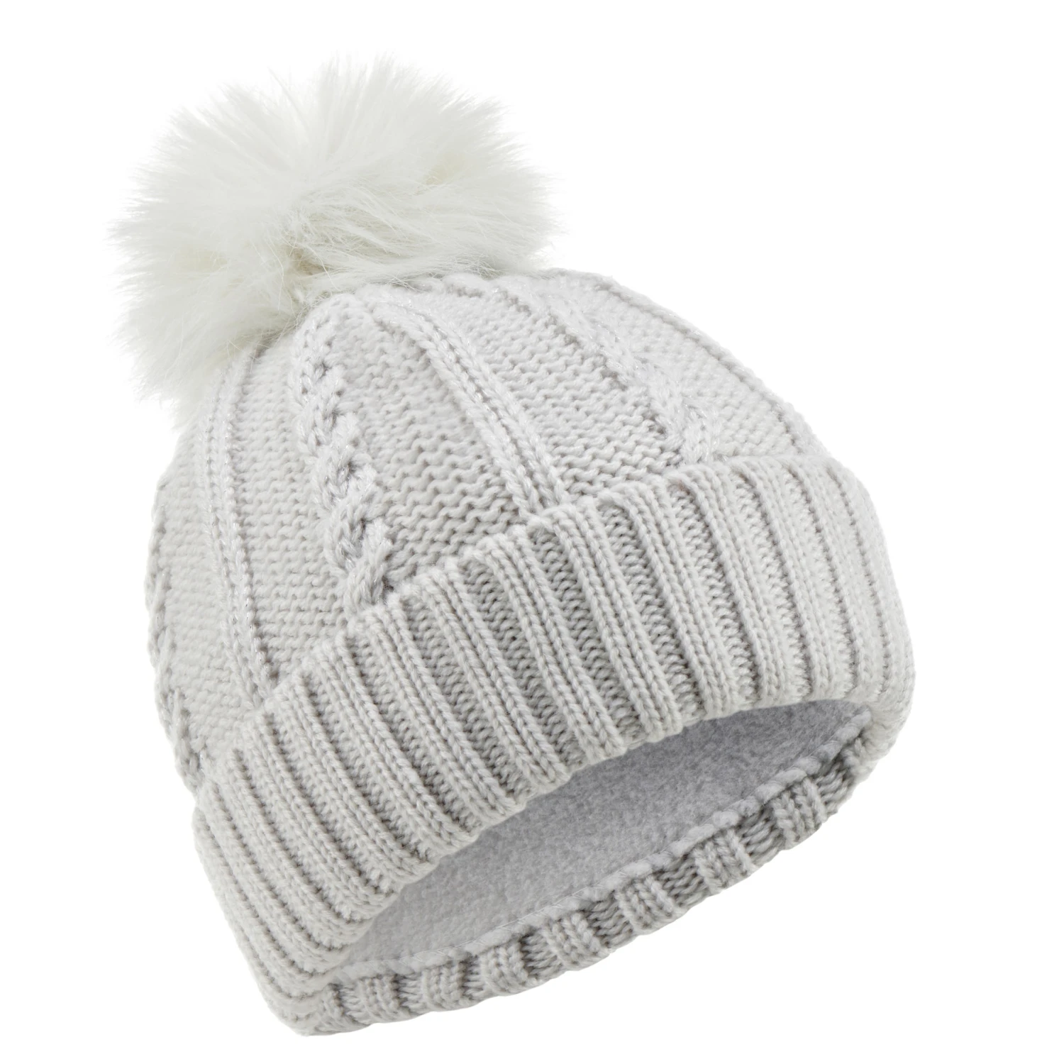 WEDZE Cable-Knit Wool Fur Hat - Kids 1 WEDZE Cable-Knit Wool Fur Hat - Kids