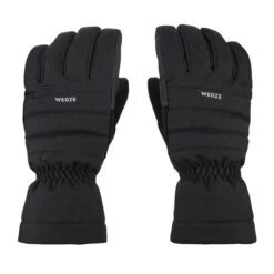 WEDZE Downhill Ski Gloves - 500 Black -WEDZE SHOP downhill ski gloves 500 black 2
