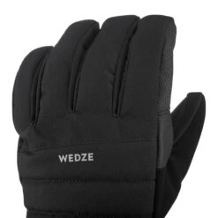 WEDZE Downhill Ski Gloves - 500 Black -WEDZE SHOP downhill ski gloves 500 black 3