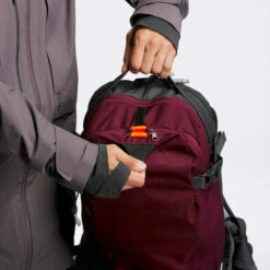 WEDZE Freeride Ski Backpack With Back Protector - FR 100 Burgundy -WEDZE SHOP freeride ski backpack with back protector fr 100 burgundy 12