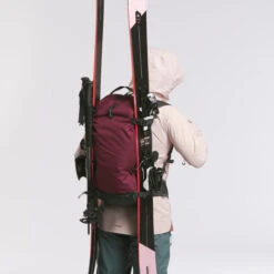 WEDZE Freeride Ski Backpack With Back Protector - FR 100 Burgundy -WEDZE SHOP freeride ski backpack with back protector fr 100 burgundy 4