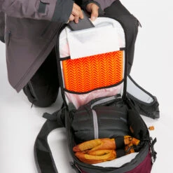 WEDZE Freeride Ski Backpack With Back Protector - FR 100 Burgundy -WEDZE SHOP freeride ski backpack with back protector fr 100 burgundy 8