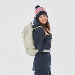 WEDZE Freeride Ski Backpack - FR 100 Beige -WEDZE SHOP freeride ski backpack with laptop pocket fr 23 l beige 3