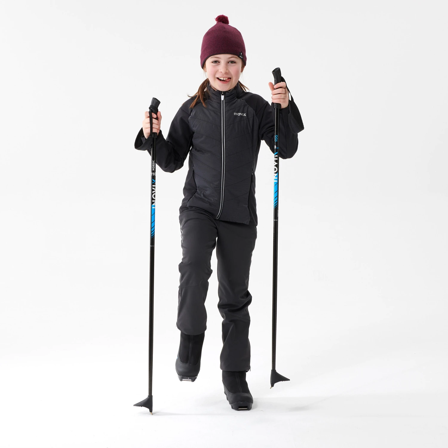 Kids' Cross-country Ski Jacket - XC S 550 Black 5 Kids' Cross-country Ski Jacket - XC S 550 Black - Image 5