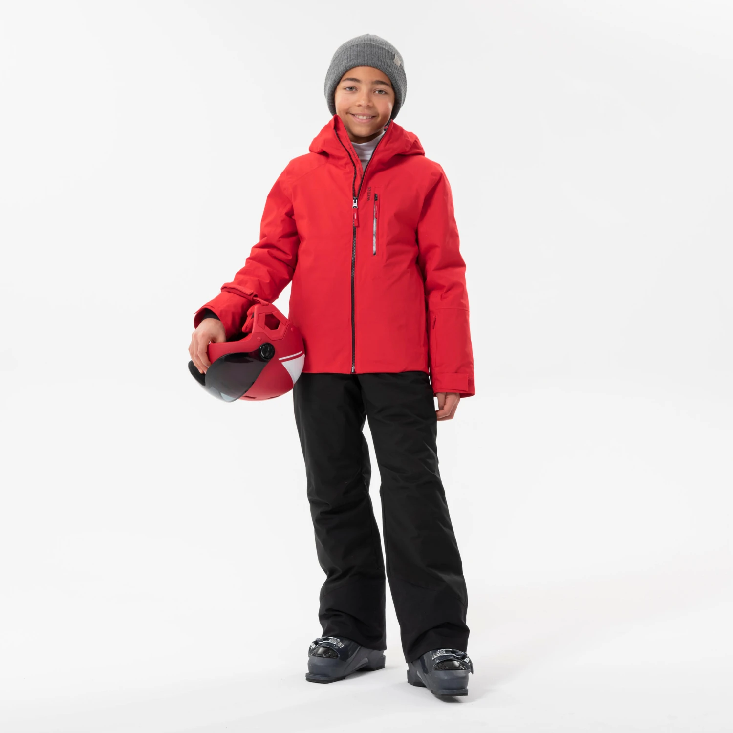 WEDZE Kids’ Downhill Ski Jacket - 550 Red 2 WEDZE Kids’ Downhill Ski Jacket - 550 Red - Image 2
