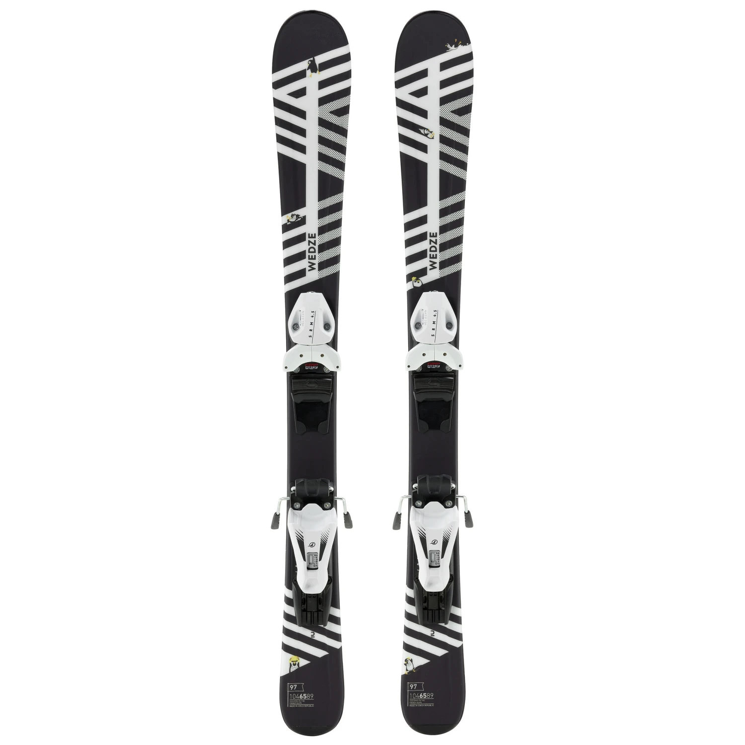 WEDZE Kids' Downhill Skis - Boost 500 Black/White 2 WEDZE Kids' Downhill Skis - Boost 500 Black/White - Image 2