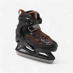 Kids' Ice Skates - FIT 100 Black/Orange