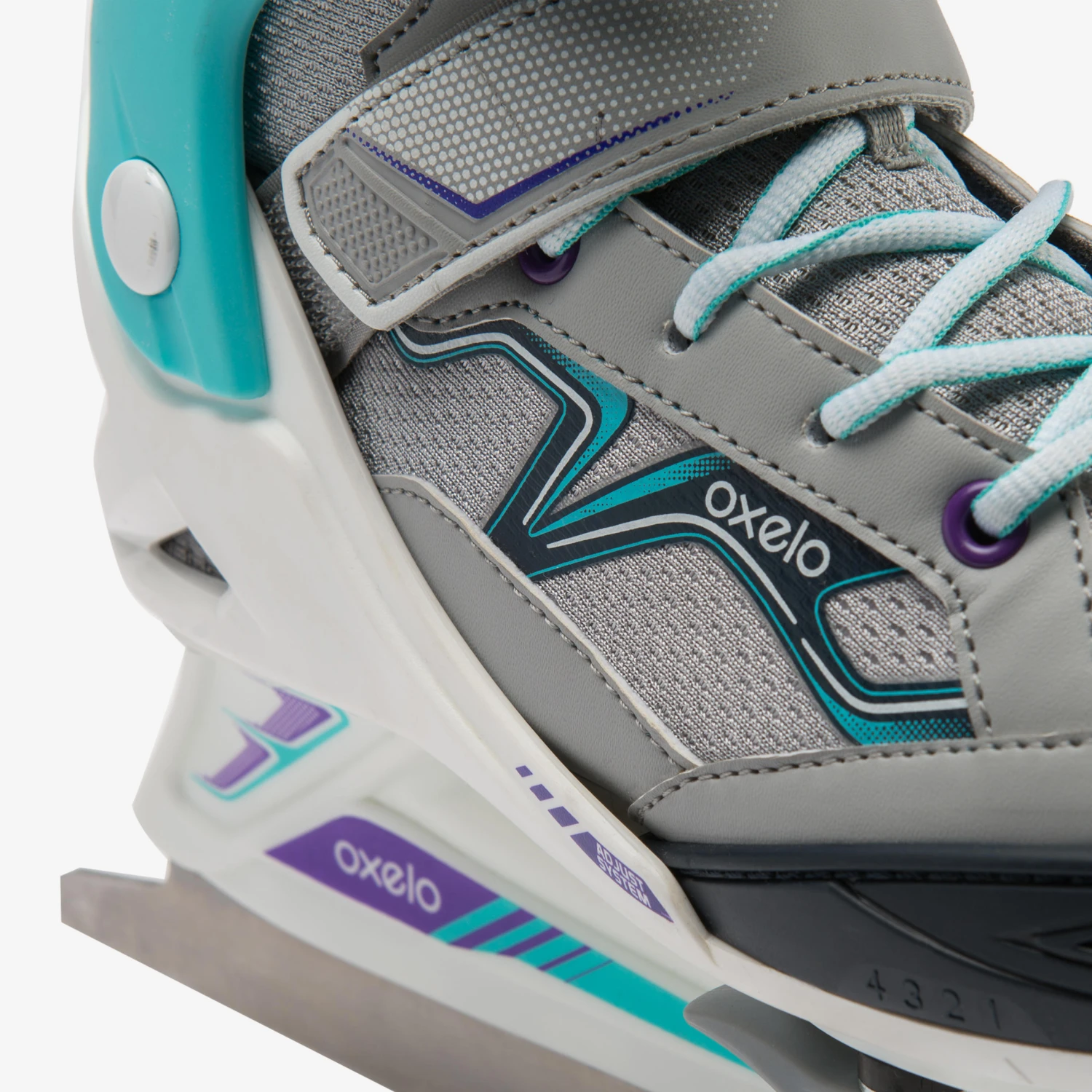 Kids' Ice Skates - FIT 100 Grey/Turquoise 6 Kids' Ice Skates - FIT 100 Grey/Turquoise - Image 6
