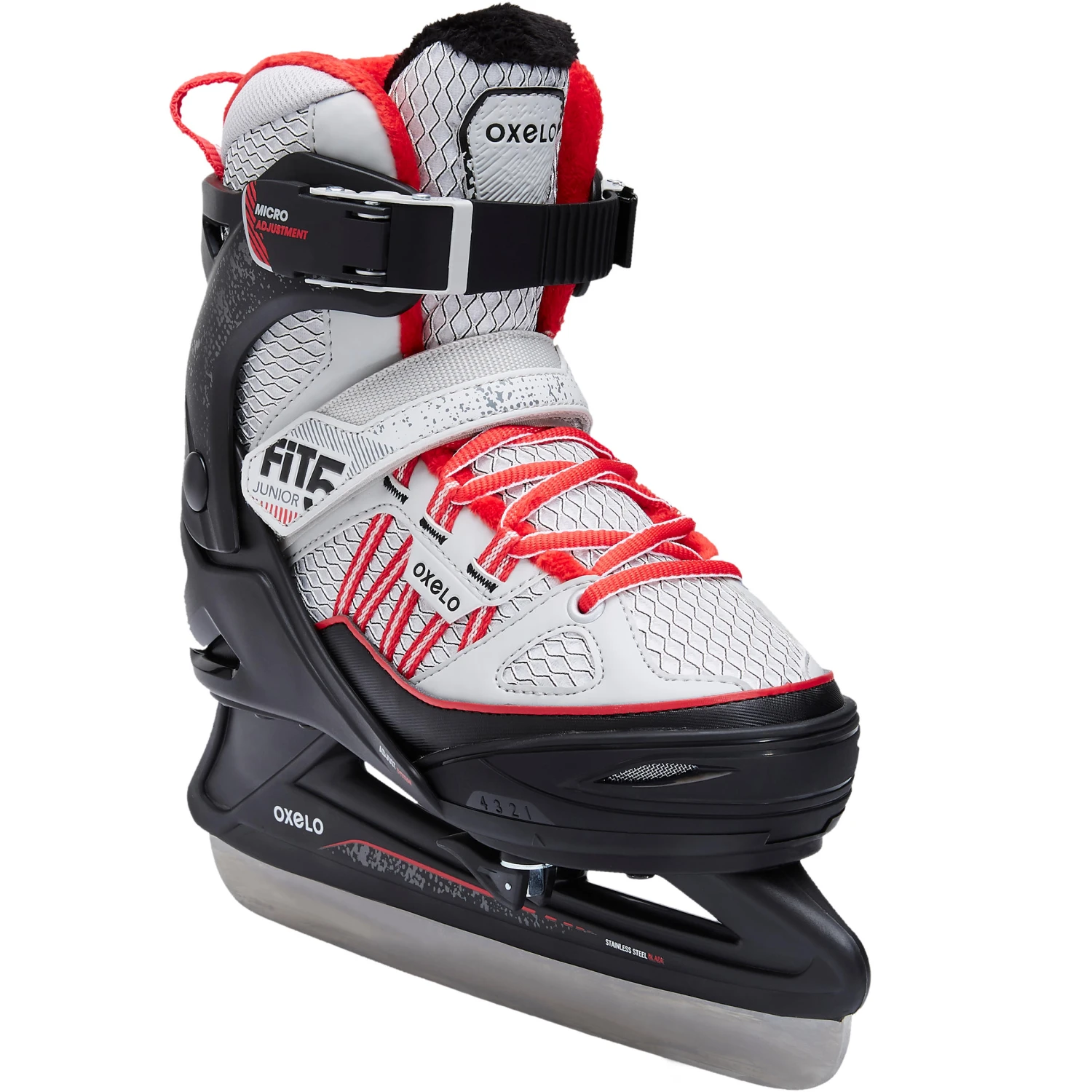 Kids' Ice Skates - FIT 500 Grey/Red 1 Kids' Ice Skates - FIT 500 Grey/Red