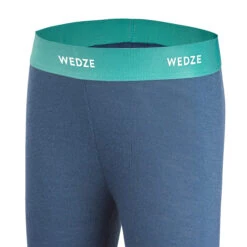 WEDZE Kids' Merino Wool Ski Base Layer Tights - Meriwarm Blue 14 WEDZE Kids' Merino Wool Ski Base Layer Tights - Meriwarm Blue -WEDZE SHOP kids merino wool ski base layer tights meriwarm blue 4