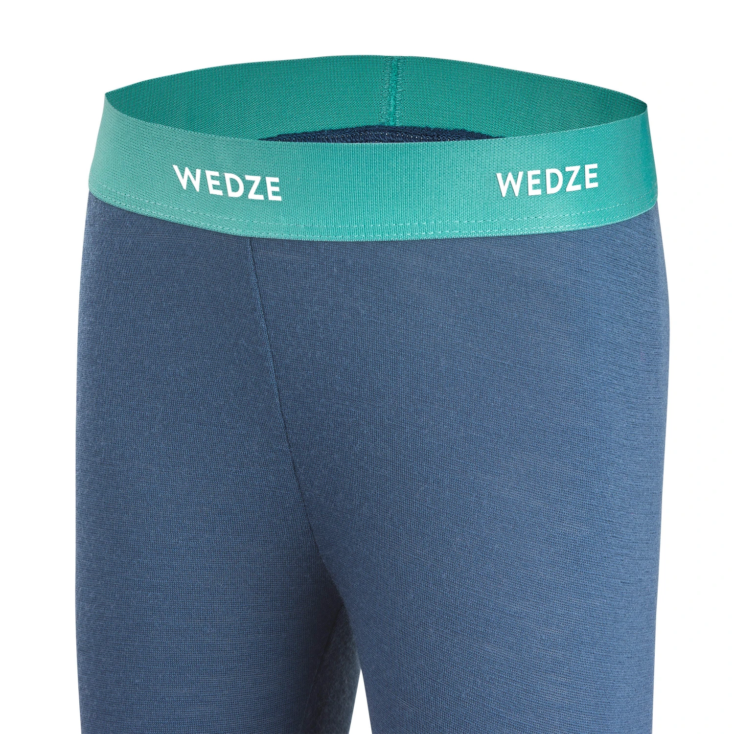 WEDZE Kids' Merino Wool Ski Base Layer Tights - Meriwarm Blue 5 WEDZE Kids' Merino Wool Ski Base Layer Tights - Meriwarm Blue - Image 5