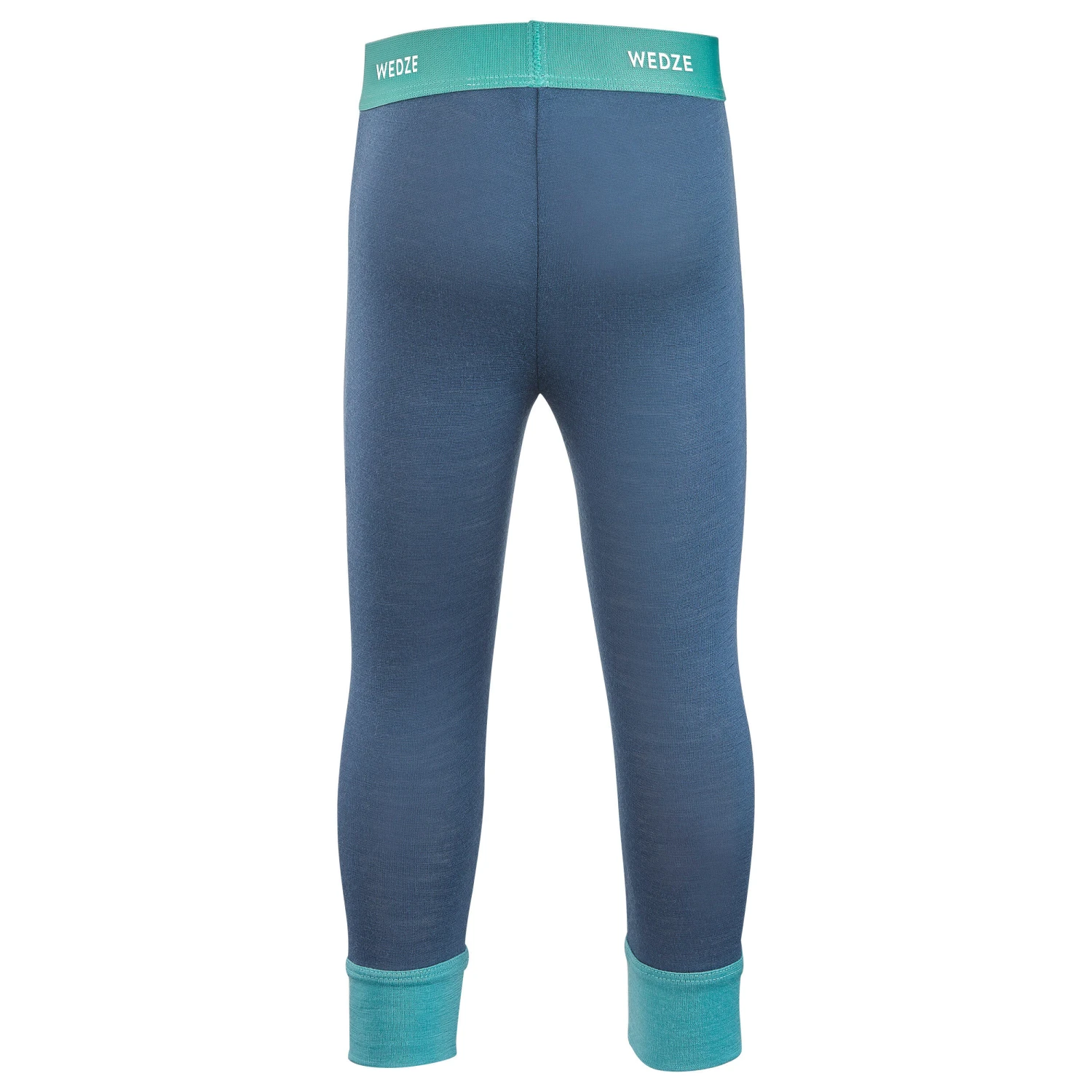 WEDZE Kids' Merino Wool Ski Base Layer Tights - Meriwarm Blue 7 WEDZE Kids' Merino Wool Ski Base Layer Tights - Meriwarm Blue - Image 7