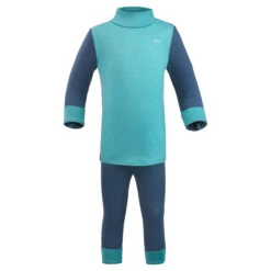 WEDZE Kids' Merino Wool Ski Base Layer Tights - Meriwarm Blue 18 WEDZE Kids' Merino Wool Ski Base Layer Tights - Meriwarm Blue -WEDZE SHOP kids merino wool ski base layer tights meriwarm blue 8