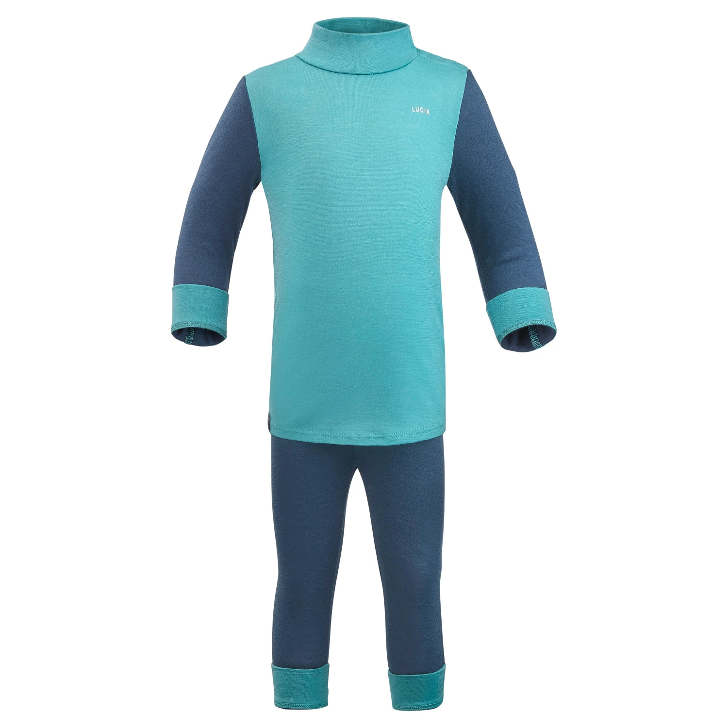 WEDZE Kids' Merino Wool Ski Base Layer Tights - Meriwarm Blue 9 WEDZE Kids' Merino Wool Ski Base Layer Tights - Meriwarm Blue - Image 9