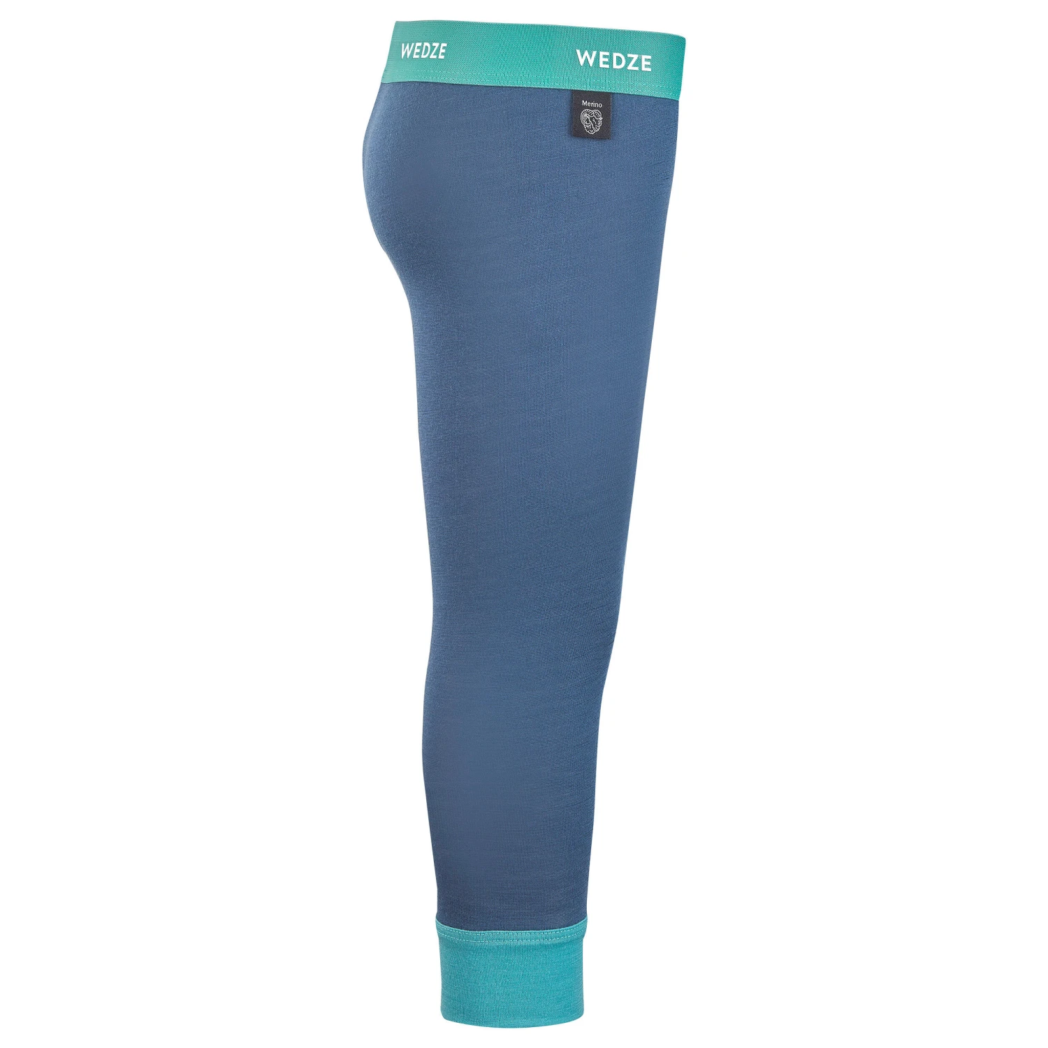 WEDZE Kids' Merino Wool Ski Base Layer Tights - Meriwarm Blue 10 WEDZE Kids' Merino Wool Ski Base Layer Tights - Meriwarm Blue - Image 10