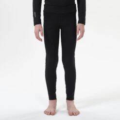 WEDZE Kids' Ski Base Layer Bottoms - BL 500 Black -WEDZE SHOP kids ski base layer bottoms bl 500 black 2