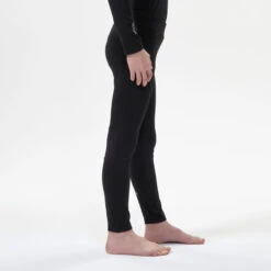 WEDZE Kids' Ski Base Layer Bottoms - BL 500 Black -WEDZE SHOP kids ski base layer bottoms bl 500 black 3