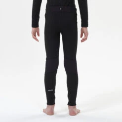 WEDZE Kids' Ski Base Layer Bottoms - BL 500 Black -WEDZE SHOP kids ski base layer bottoms bl 500 black 4