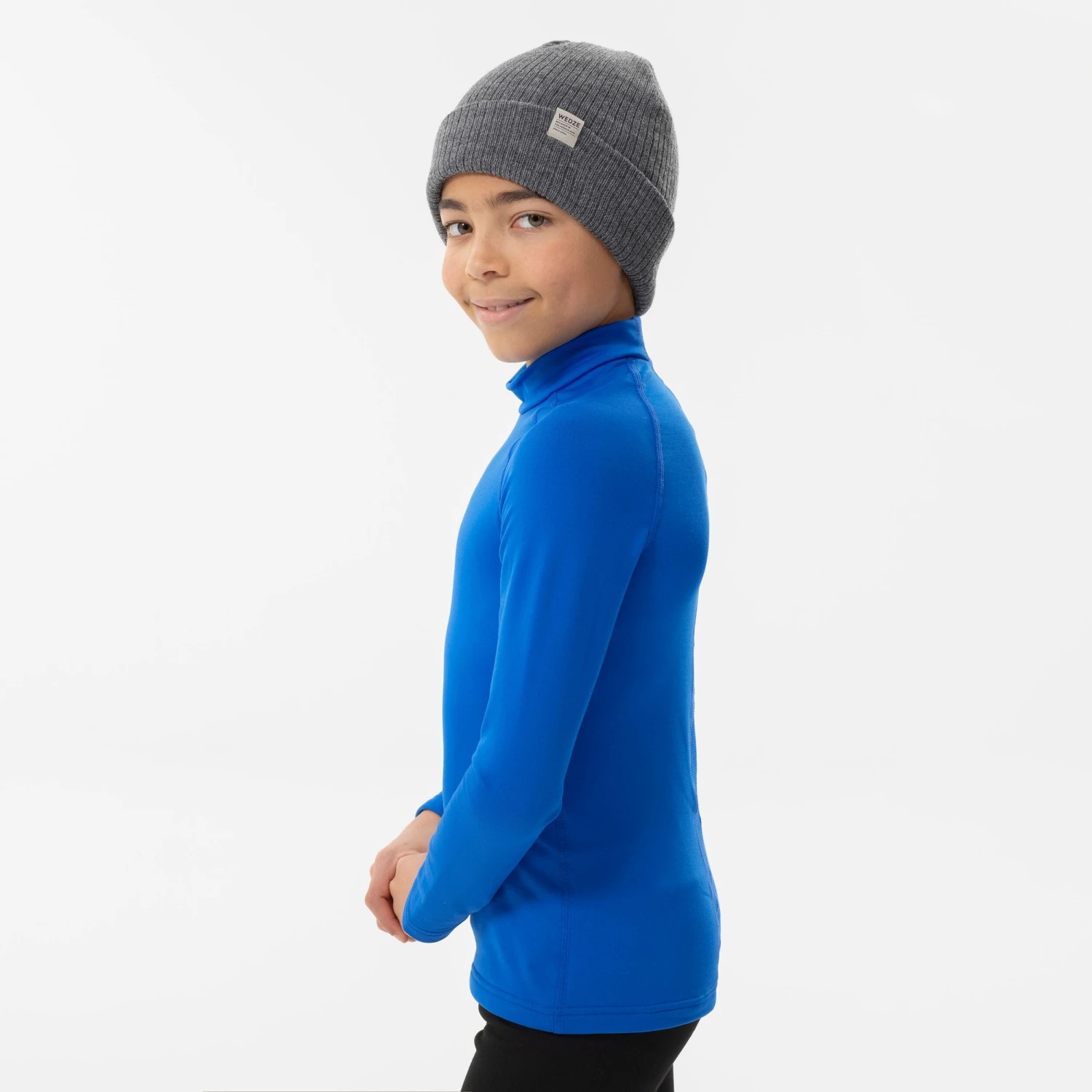 WEDZE Kids’ Ski Base Layer Top – BL 500 Blue 3 WEDZE Kids’ Ski Base Layer Top – BL 500 Blue - Image 3