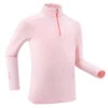 WEDZE Kids' Ski Base Layer Top - BL 500 Pink