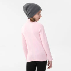 WEDZE Kids' Ski Base Layer Top - BL 500 Pink -WEDZE SHOP kids ski base layer top bl 500 pink 4