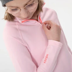 WEDZE Kids' Ski Base Layer Top - BL 500 Pink -WEDZE SHOP kids ski base layer top bl 500 pink 7