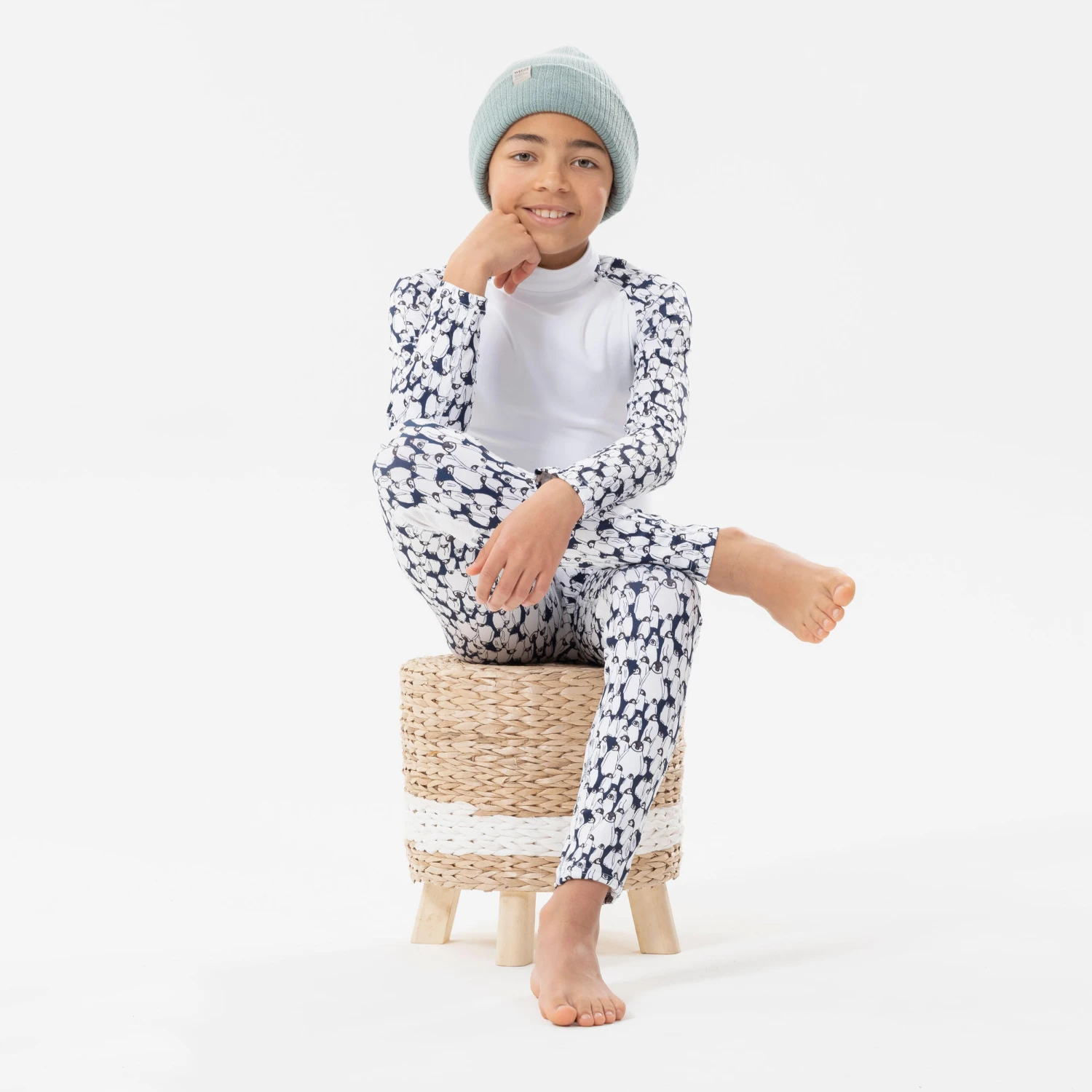 WEDZE Kids' Ski Base Layer Top - BL 500 White 3 WEDZE Kids' Ski Base Layer Top - BL 500 White - Image 3