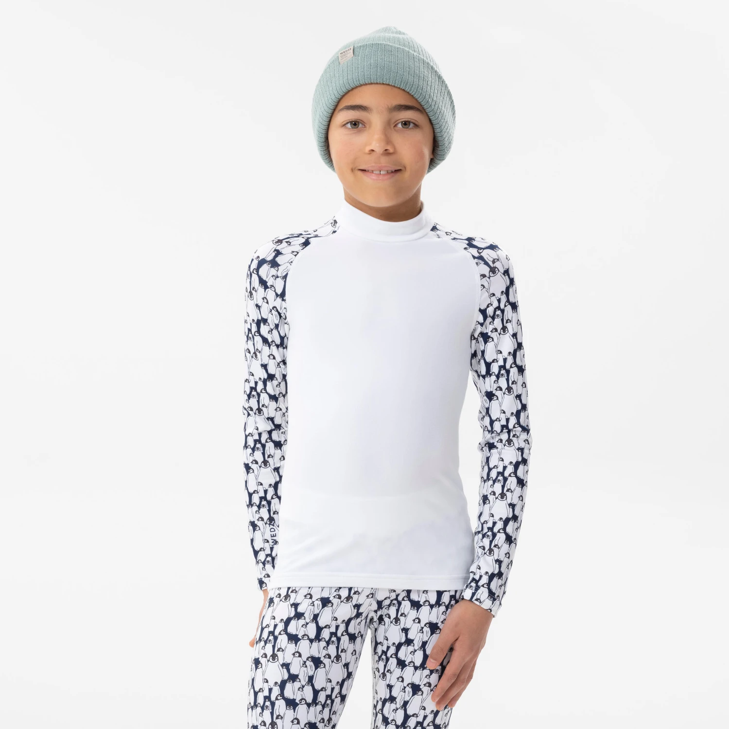 WEDZE Kids' Ski Base Layer Top - BL 500 White 4 WEDZE Kids' Ski Base Layer Top - BL 500 White - Image 4