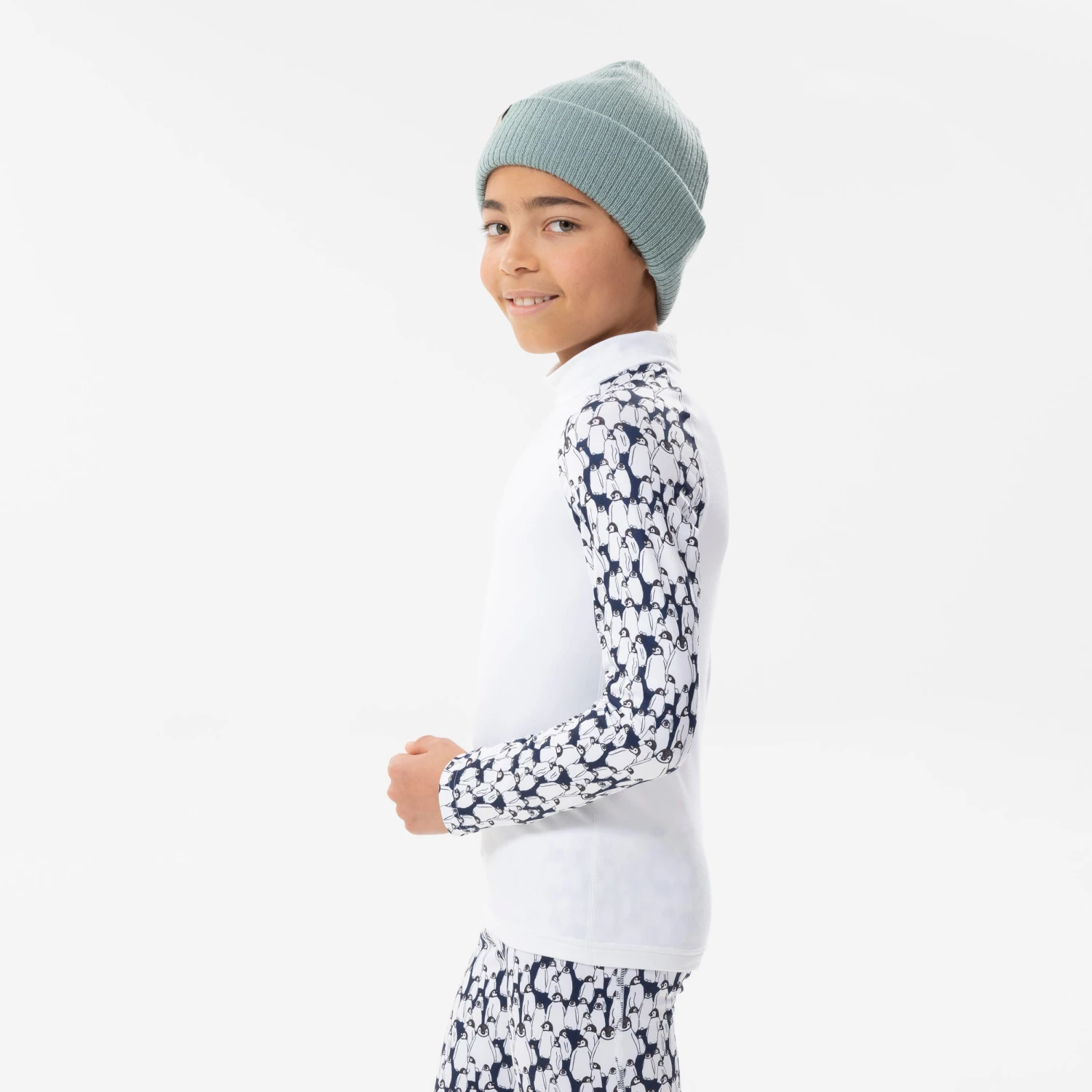 WEDZE Kids' Ski Base Layer Top - BL 500 White 5 WEDZE Kids' Ski Base Layer Top - BL 500 White - Image 5