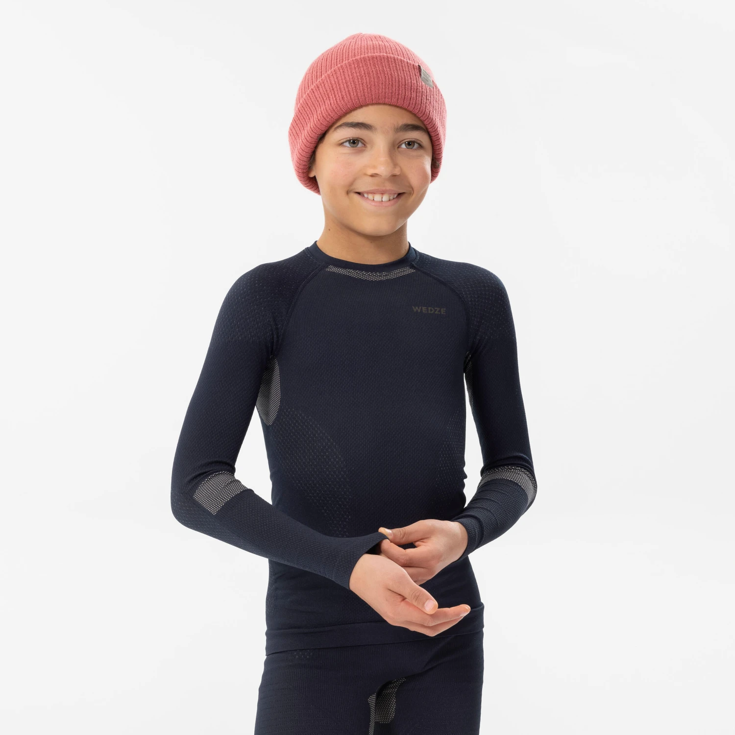 WEDZE Kids’ Ski Base Layer Top - BL 500 Blue 5 WEDZE Kids’ Ski Base Layer Top - BL 500 Blue - Image 5