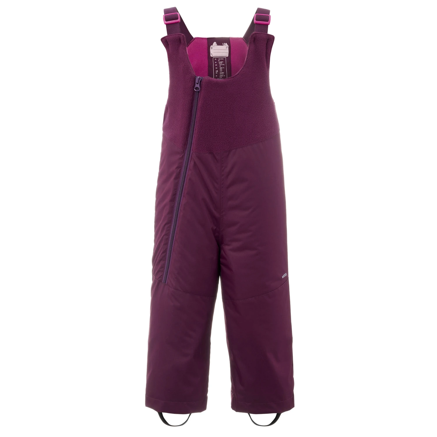 WEDZE Kids' Ski Bib Pants - Warm Purple 2 WEDZE Kids' Ski Bib Pants - Warm Purple - Image 2
