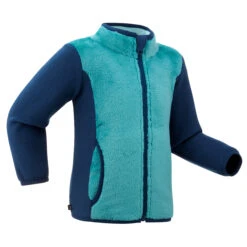 WEDZE Kids' Ski Fleece Jacket - Midwarm Blue