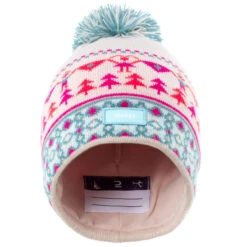 WEDZE Kids’ Ski Hat - Pink/Turquoise -WEDZE SHOP kids ski hat pink turquoise 3