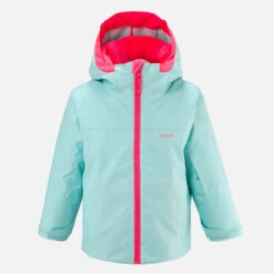 WEDZE Kids' Downhill Ski Jacket - PNF 500 Blue 11 WEDZE Kids' Downhill Ski Jacket - PNF 500 Blue -WEDZE SHOP kids ski jacket 500 turquoise 3