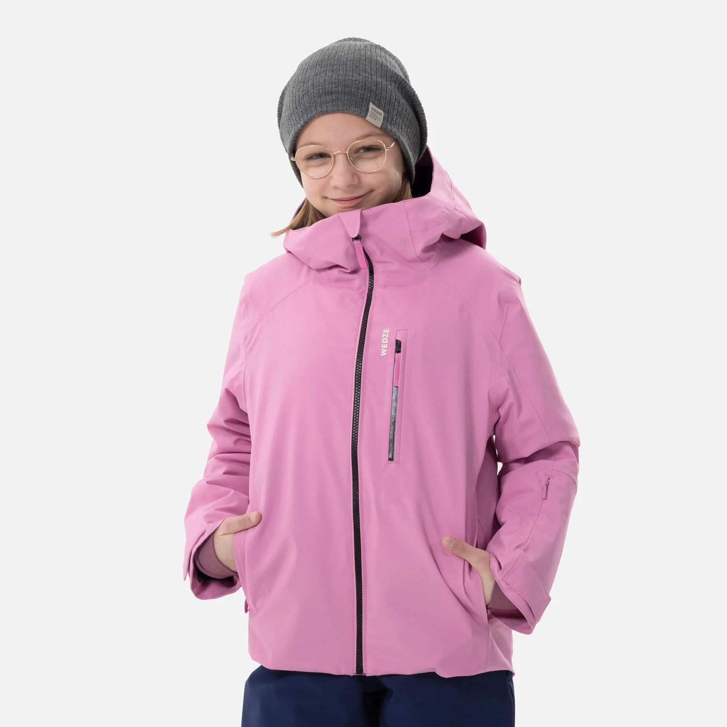WEDZE Kids’ Ski Jacket - 550 Pink 2 WEDZE Kids’ Ski Jacket - 550 Pink - Image 2