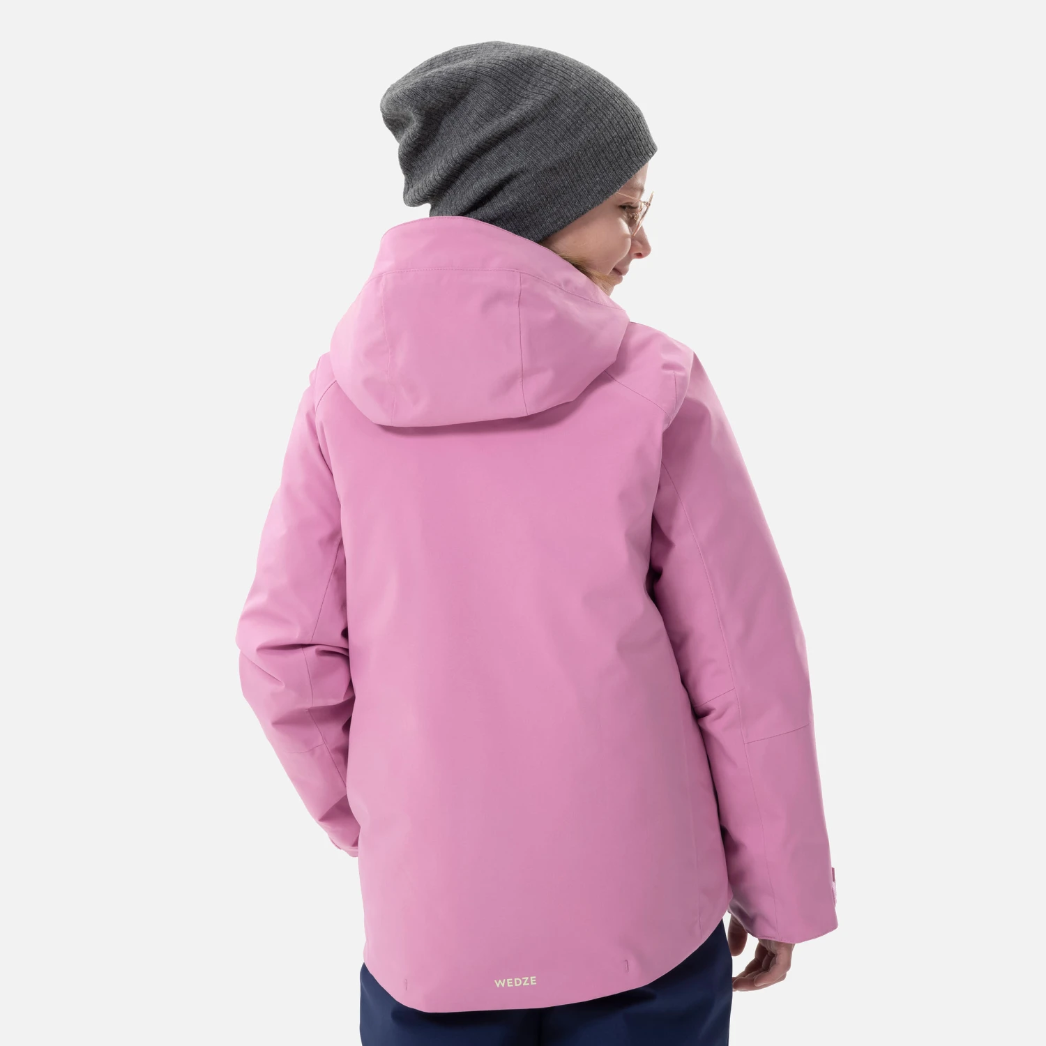 WEDZE Kids’ Ski Jacket - 550 Pink 4 WEDZE Kids’ Ski Jacket - 550 Pink - Image 4